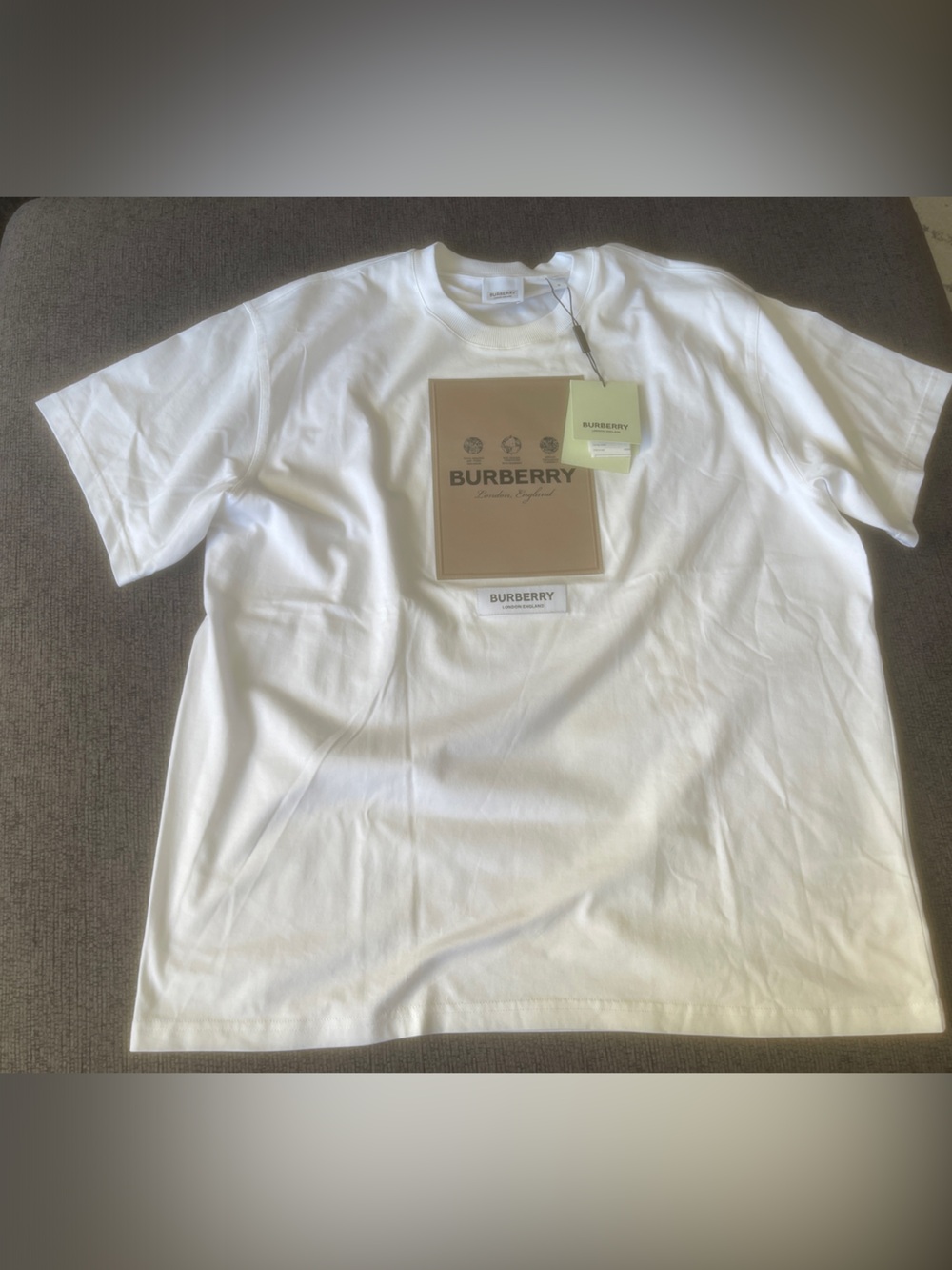 Burberry White Short-Sleeve Crewneck T-Shirt